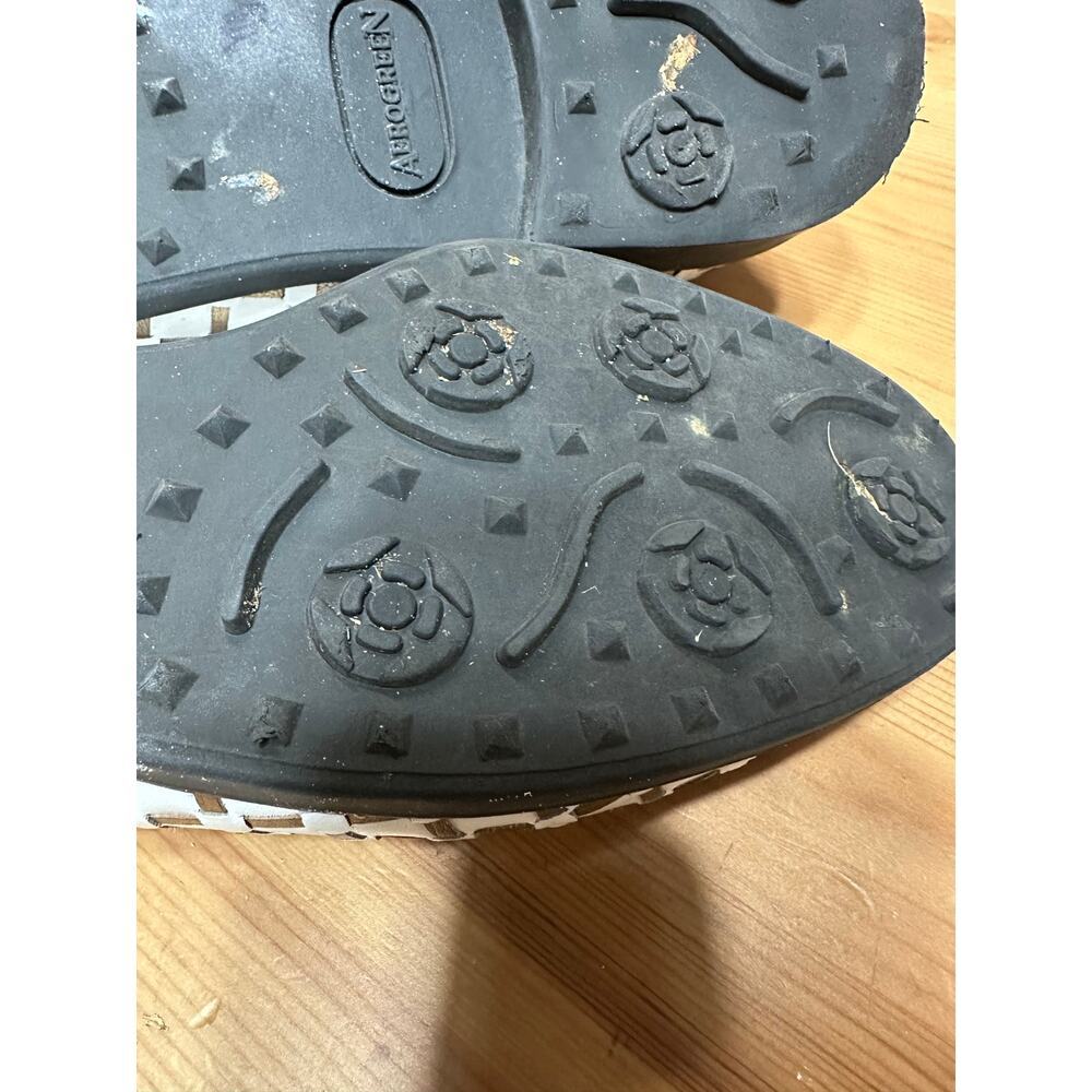 Aerogreen Leather Golf Shoes Women 10 Textured Metallic Woven Athletic Active - Picture 6 of 11